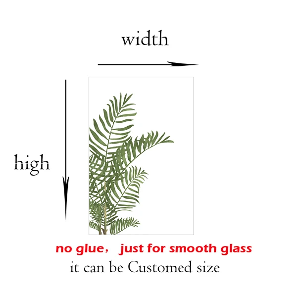 Window Privacy Film Vinyl Glass Sticker Non-Adhesives Window Clings Static Cling Window decor Decal Cactus Plants GS024 2020GS020-11