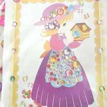 Красочная картина с алмазами, Детские Обучающие наклейки ручной работы, сверлящие наклейки, стиль, кукла из гипса и керамики белого цвета