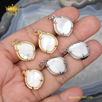 

5pcs/lot Freeform Slab Shell Pendant DIY Necklace,Natural Shells Charms for Jewelry Making,shell Chokers
