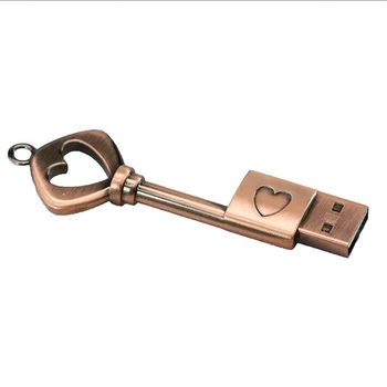 

burfun magic Beautiful love heart key usb 2.0 4G 8G 16G Pen Drive 32G Memory creative usb flash drive gift usb stick free logo
