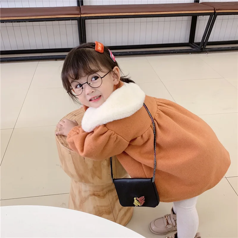 New Arrival Girls Woolen Coat Autumn Winter Baby Girl Clothes Kids Jacket 1-6Years