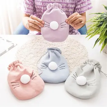 

Cartoon Cat Bag Hot Water Bottles Keep Warm Kawaii With Removable Flannel Injection Winter Portable Hand Warmer Po Bags New .