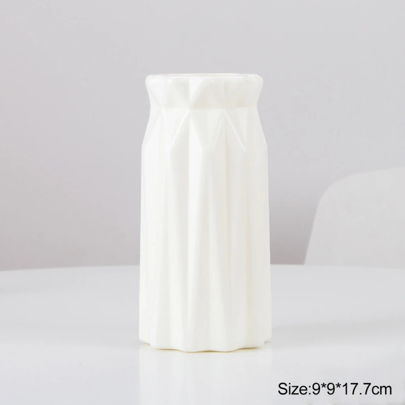 Цветочная ваза для украшения интерьера пластиковая ваза белая имитация керамического цветочного горшка Цветочная корзина скандинавские декоративные вазы - Цвет: C