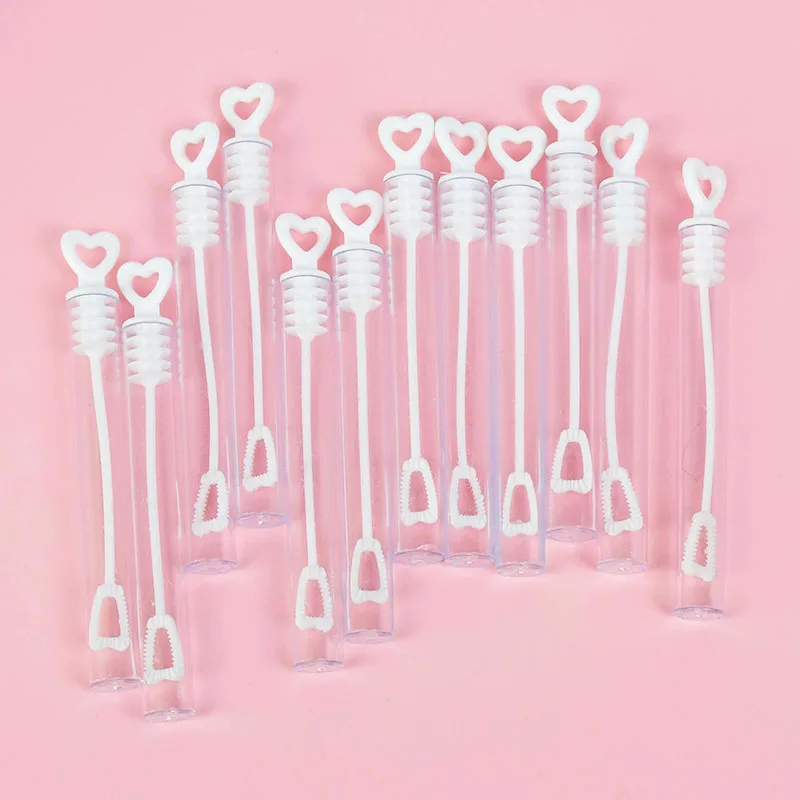 10/20Pcs Love Heart Wand Tube Bubble Soap Bottle Wedding Gifts for Guests Birthday Party Decoration Baby Shower Favors Kids Toys