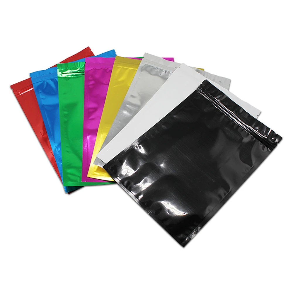 18x26cm(7.08''x10.23'') Aluminum Foil Zip Lock Large Colorful Bags Resealable Mylar Foil Grocery Package Pouch Bags With Zipper 18x26cm(7.08''x10.23'') Aluminum Foil Zip Lock Large Colorful Bags Resealable Mylar Foil Grocery Package Pouch Bags With Zipper