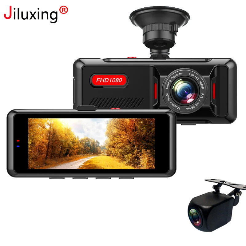 

Jiluxing FHD 1080P Car DVR mini Dash Cam Dual Lens Car cameras Auto Video Recorder with 720P Rear camera 24hour parking monitor