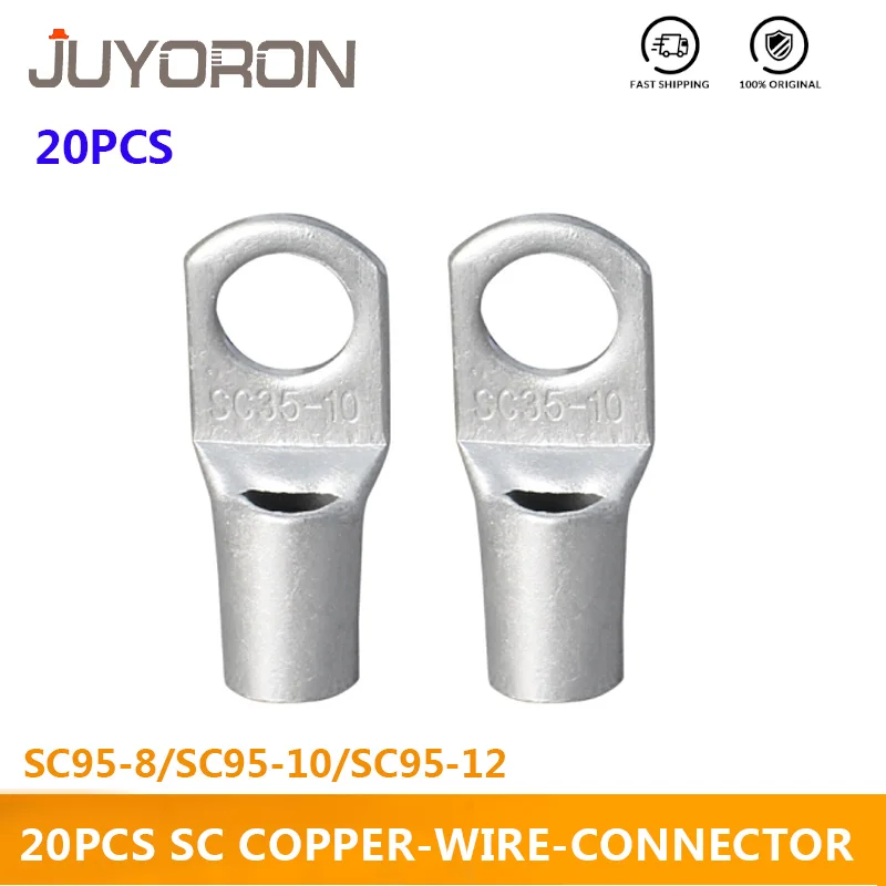 

20pcs SC 95-8 95-10 95-12 Wire Nose Terminal SC95 Bare Copper Battery Block Lugs Hole 95mm Wire SC Type Crimp Cable Connector