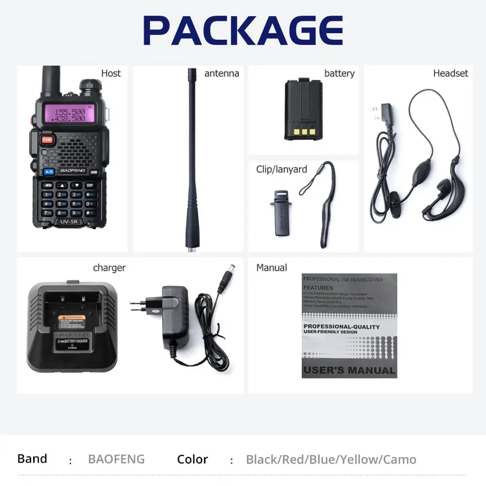 Baofeng UV-5R Walkie Talkie Professional CB Radio