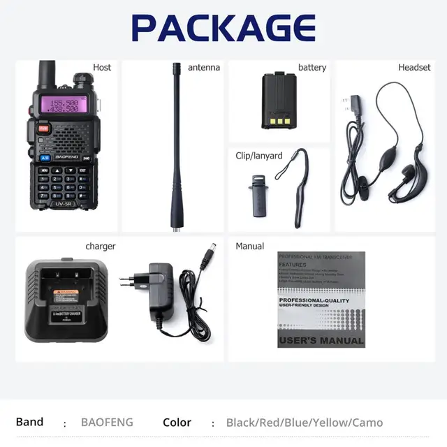 Baofeng UV-5R Walkie Talkie Professional CB Radio Station Baofeng UV 5R Transceiver Security System Walkie Talkie 1ef722433d607dd9d2b8b7: China