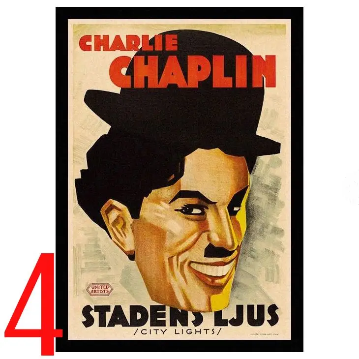 Идеальный JL Charles Chaplin город огни большой диктатор Ретро плакаты крафт обои высокое качество живопись для HBA73