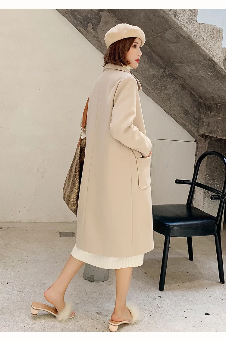Casaco feminino,, UK, для женщин, плюс размер, 4XL, осень, зима, Cassic, простое, шерсть, макси, длинное пальто, женская верхняя одежда, manteau femme