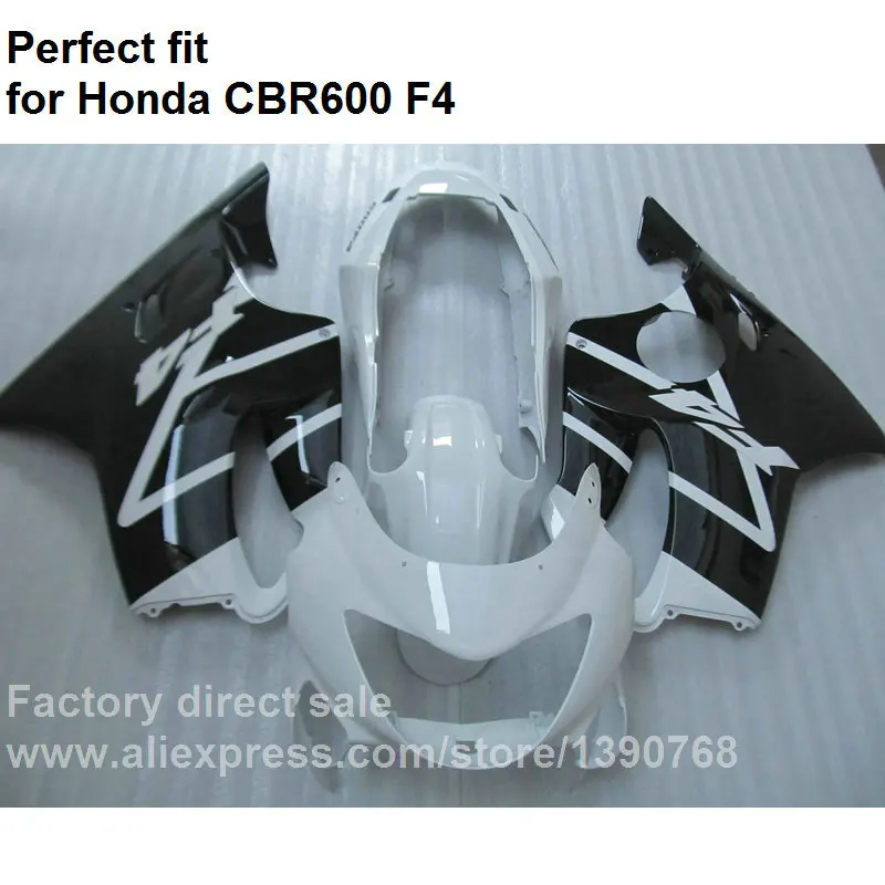 Высокое качество ABS Обтекатели для Honda CBR 600 F4 1999 2000 чернобелый обтекатель комплект CBR600 F4 99 00 FX46