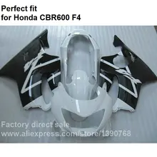 Высокое качество ABS Обтекатели для Honda CBR 600 F4 1999 2000 чернобелый обтекатель комплект CBR600 F4 99 00 FX46