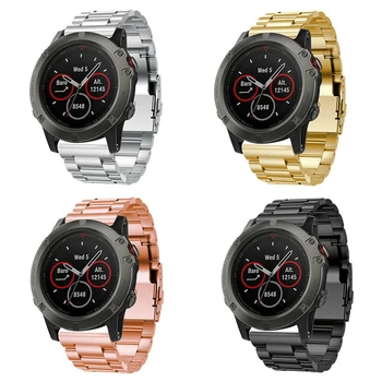 

26mm Watchband for Garmin Fenix 6 3 3 HR Metal Replace Band Wriststrap for Garmin Fenix 5X 3 Stainless Steel Bracelet
