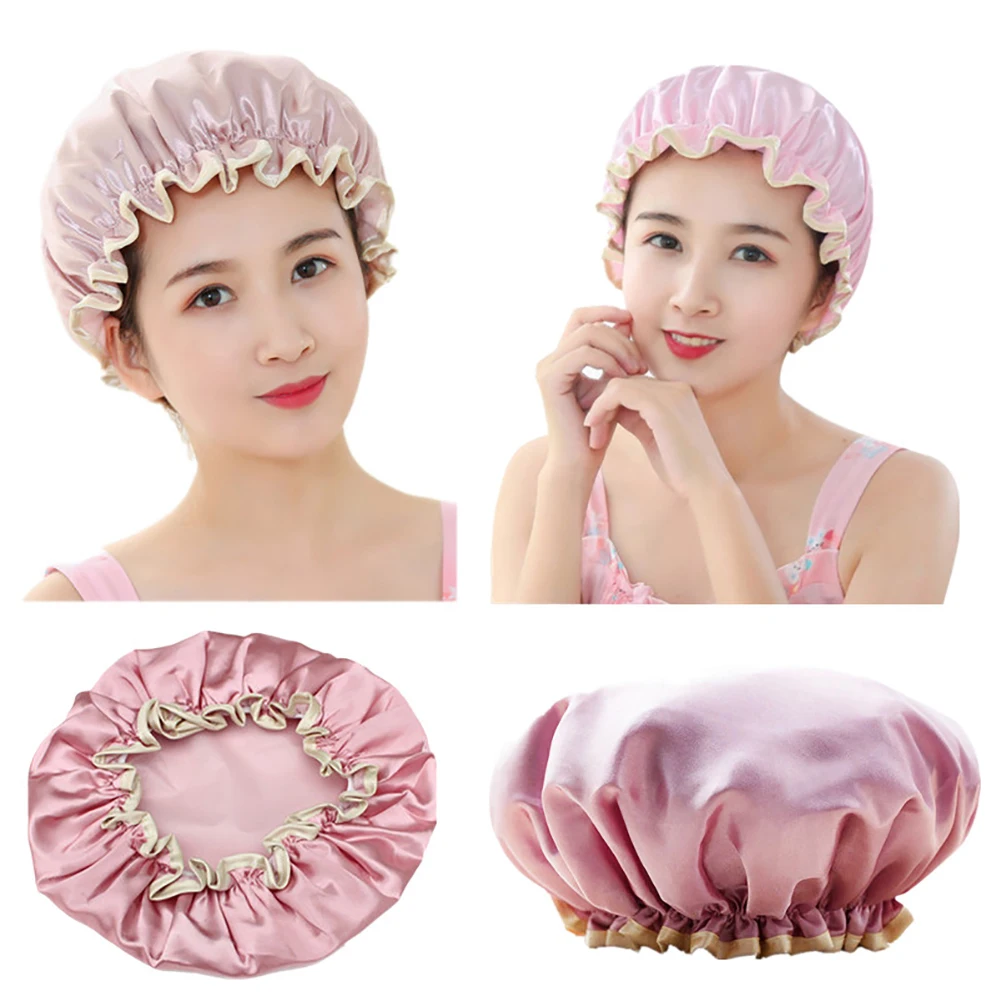 Женская многоразовая шапочка для душа, прекрасный дизайн с героями мультфильмов, роскошная шапочка для девочек, многоразовая милая детская Водонепроницаемая шапка для ванны