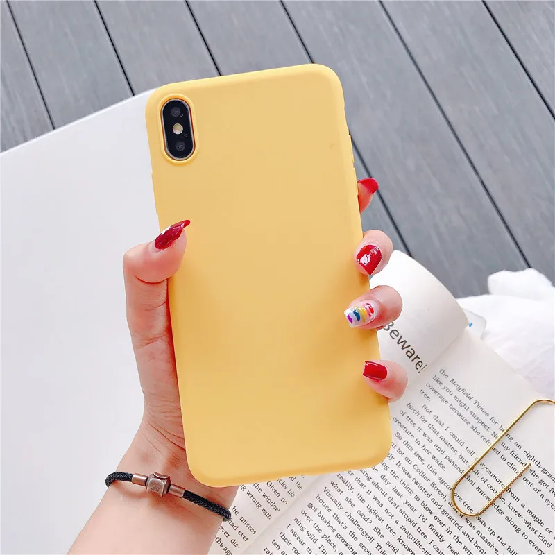 Soft Silicone Case For Samsung Galaxy A6 A9 A7 A70 A60 A50 A40 A30 A20S A10S M20 M30 M40 S8 S9 S10 Plus Candy Color Cover - Цвет: Yellow