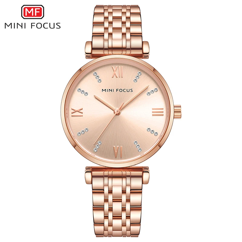 rose Мини фокус роскошные новые часы Женская мода платье кварцевые часы леди из нержавеющей стали водонепроницаемые наручные часы Часы Relogio Feminino - Цвет: rose