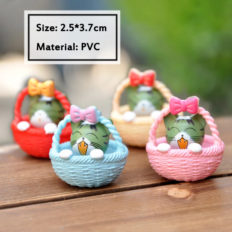 4 pcs one set BAIUFOR миниатюрный счастливый кот Рождественский подарок для детей Террариум аксессуары Волшебные садовые фигурки подарок на день Святого Валентина - Цвет: 4 pcs one set