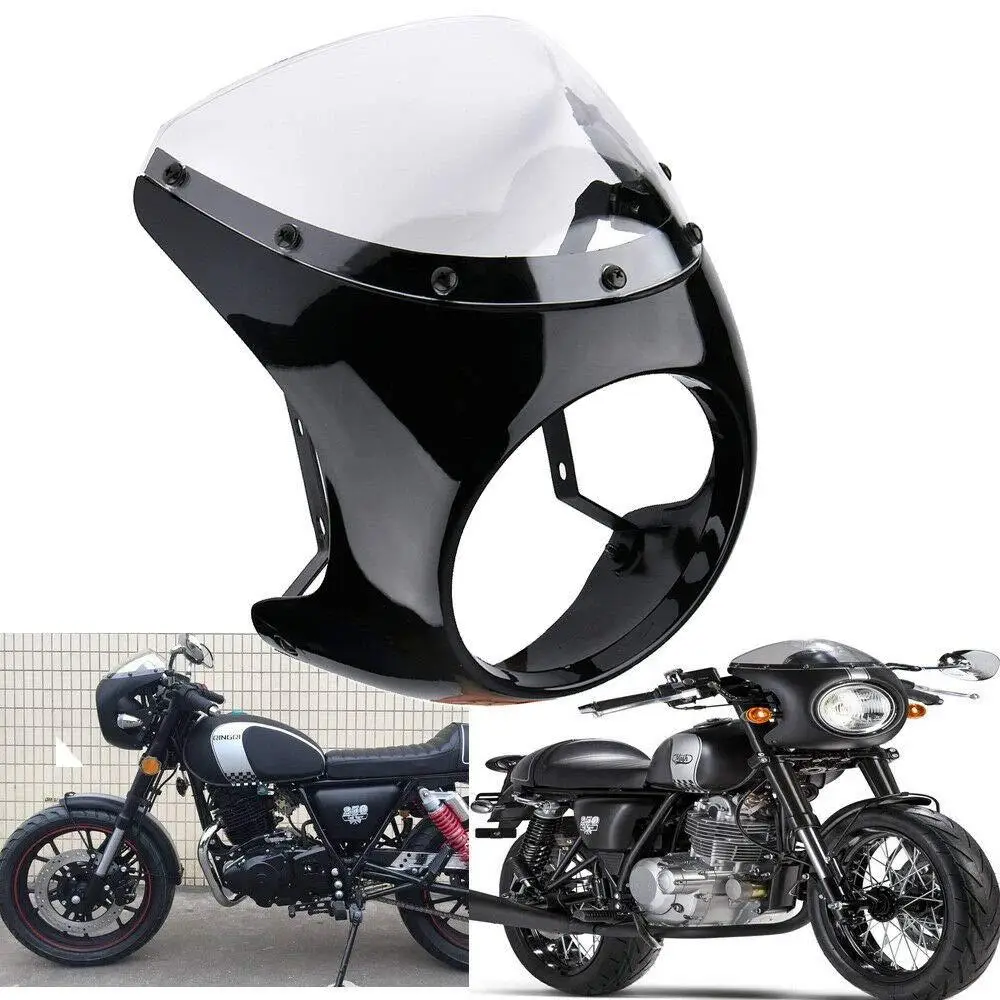 Универсальная передняя фара 7 дюймов обтекатель руля лобовое стекло Cafe Racer для Dyna