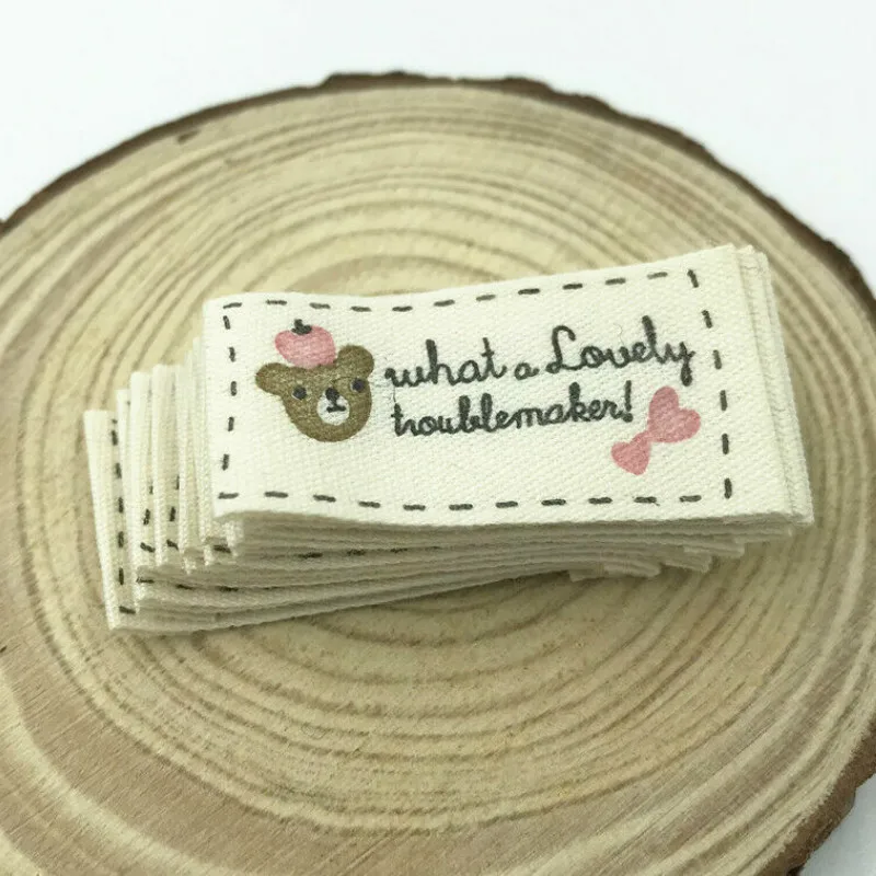 DIY 100 шт. тканевая бирка моющиеся одежда тканые ярлыки аксессуары для шитья