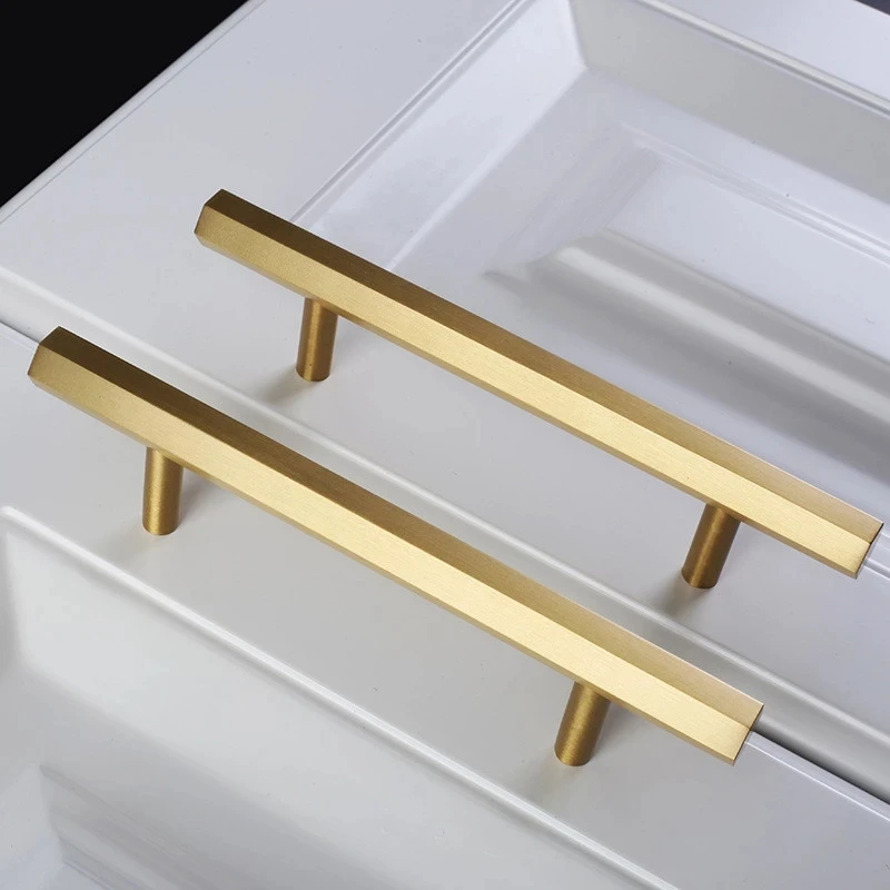 2.5'' 3.758' 5'' Brushed Brass Handles Knob Hexagon Pull Kitchen Cabinet Handle Drawer Modern Style | Обустройство
