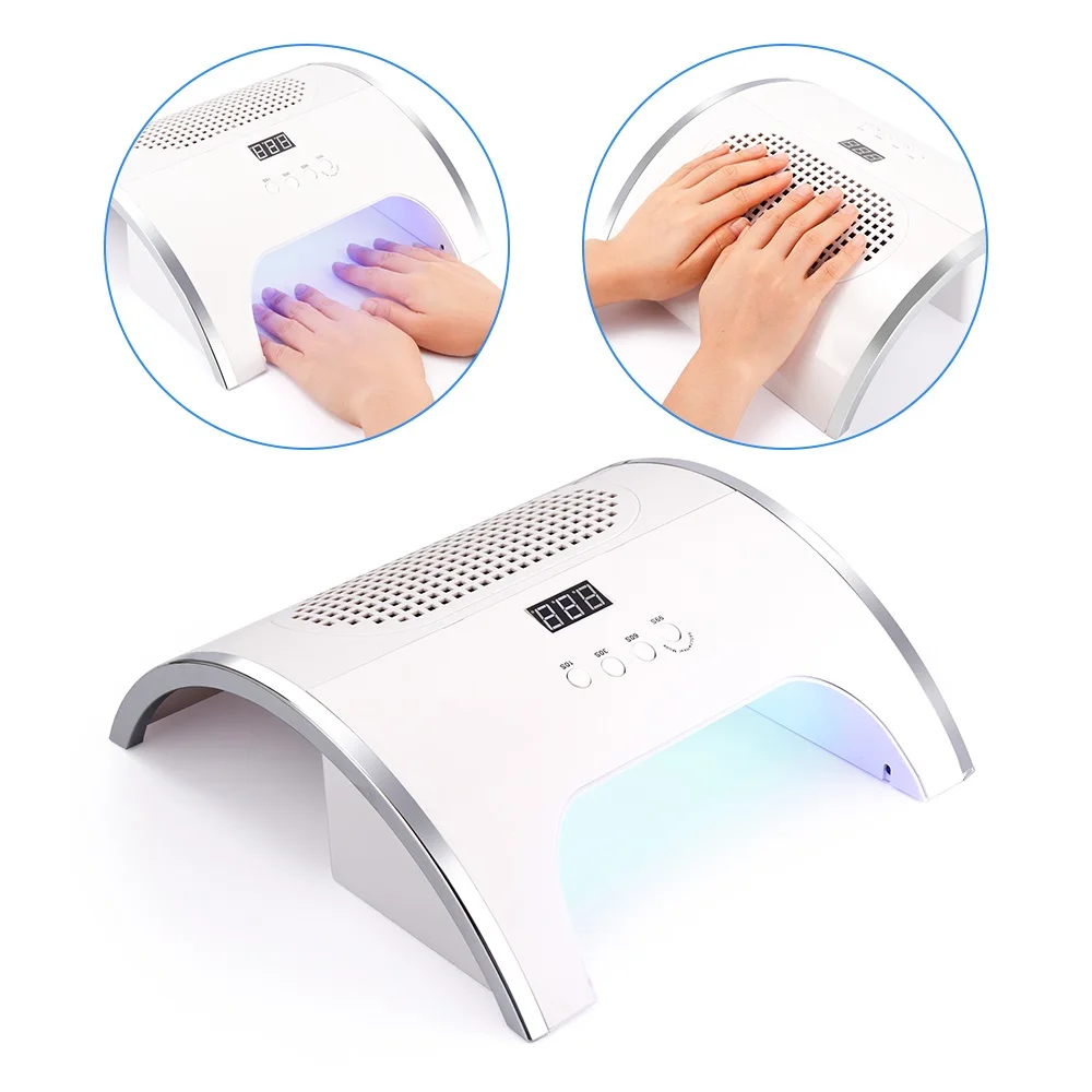 

80W 2 In 1 Nail Lamp Nail Dust Collector Manicure with 2 Powerful Fans Nail Dryer Vacuum Cleaner Manicure Nail Art Salon Tools