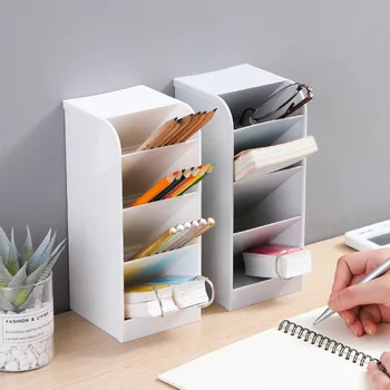 

Home Office Storage Desktop Storage Box Rack Desk Multi-function Student Stationery Desktop Pen Bucket Makeup Brush Storage Tube