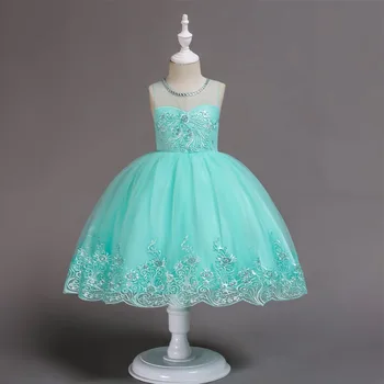 

Flower Girls Dress Sequined Embroidered Costume Clothes Dresses Wedding Elegant Party Birthday Dresses for Girls Graduation
