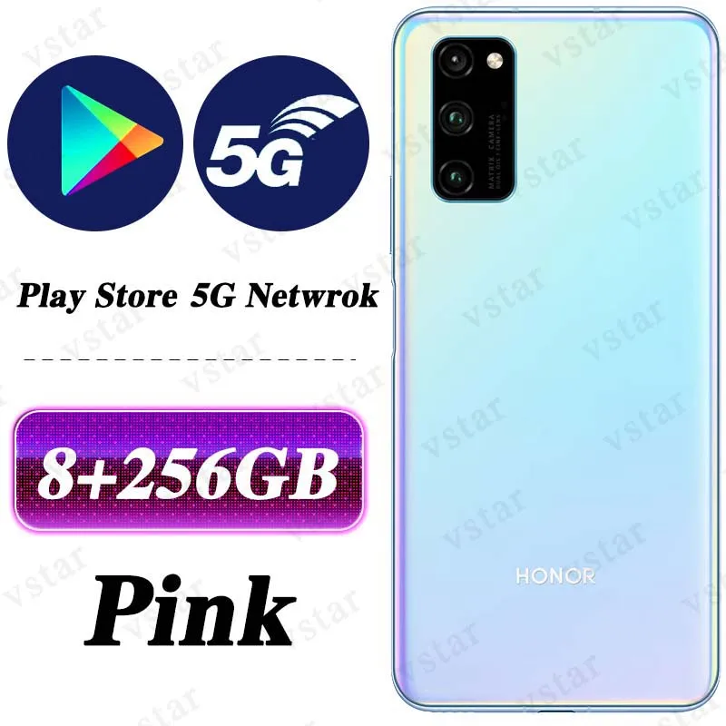 HONOR View 30 Pro, Honor V30 Pro, смартфон, версия 5G, 6,57 дюймов, Kirin 990, 5G, SOC, Восьмиядерный, Android 10, NFC, Google Play - Цвет: 8G 256G Pink