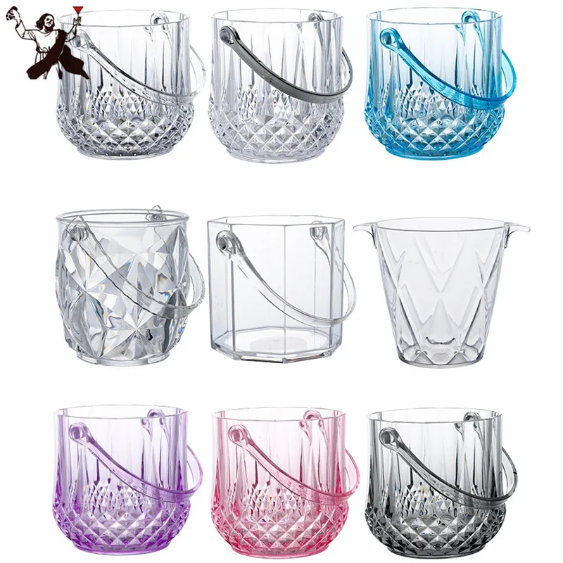 1.2L Arcylic Ice Bucket Wine Champagne Gorgeous Diamond Ice Bucket With Tong Bar Tools ice bucket