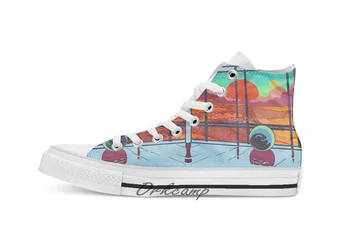 

spheres Custom Casual High Top lace-up Canvas shoes sneakers Drop shipping