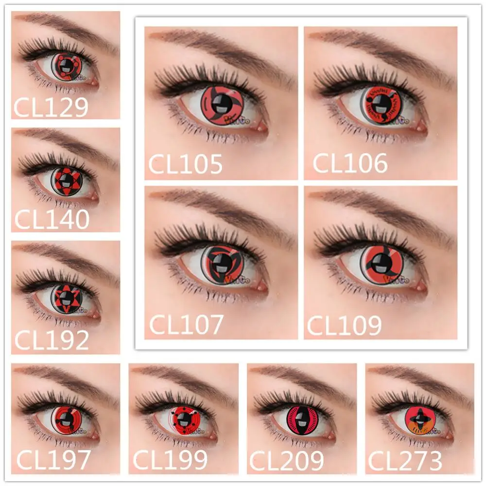 

HOTSALE 1 pair Crazy Soft Contact Lens Naruto Eye Contact Lens Sharingan Colored Cosplay Cosmetic Contact Lens  