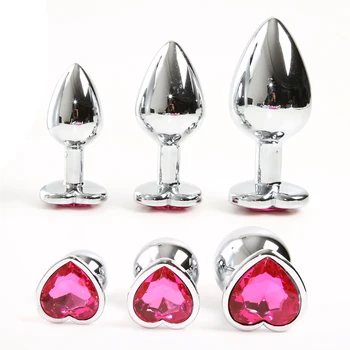 Anal Plug Crystal Jewelry Heart Butt Plug Stimulator Dildo Stainless Steel Buttplug Sex Toys for Men Women Couple Sex Products 3