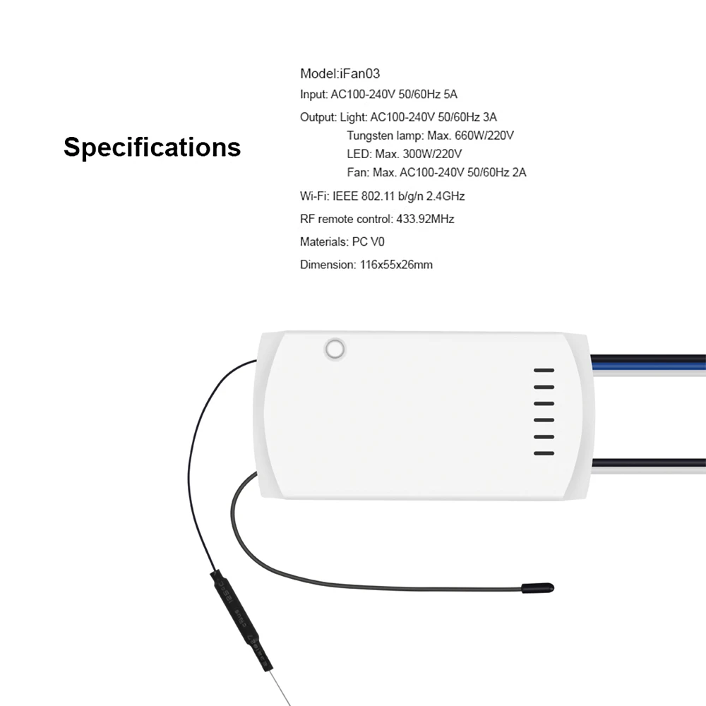 SONOFF-IFan03+ RM433+ база Wi-Fi потолочный вентилятор светильник управление Лер Интеллектуальный переключатель Светодиодная лампа умный контроль для google home alexa гнездо