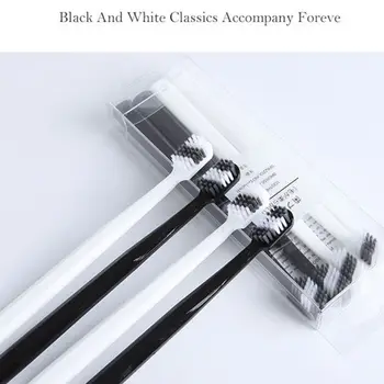 

4Pcs/Set Simple Couple Family Toothbrush Black White Soft Bristles Household Professional Dental Oral Care Adult Tooth Brush