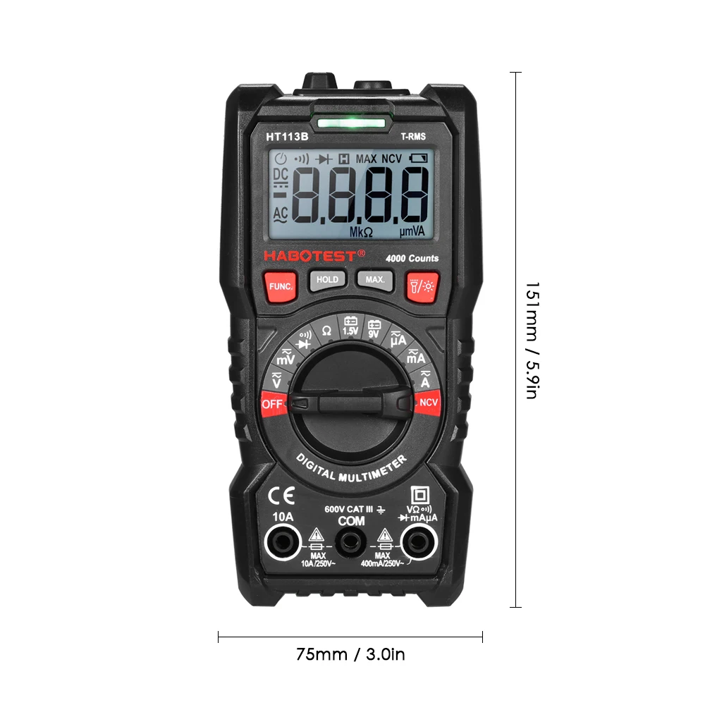 Habotest HT113B цифровой мини мультиметр тестер Профессиональный Транзистор тестер мультитестер мультиметр