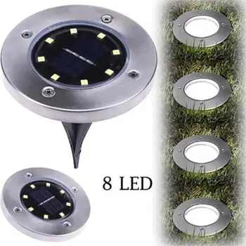 

8 LEDs Ground Light Solar Powered Garden Landscape Lawn Lamp Buried Light Outdoor Road Stairs Decking light With light Sensor
