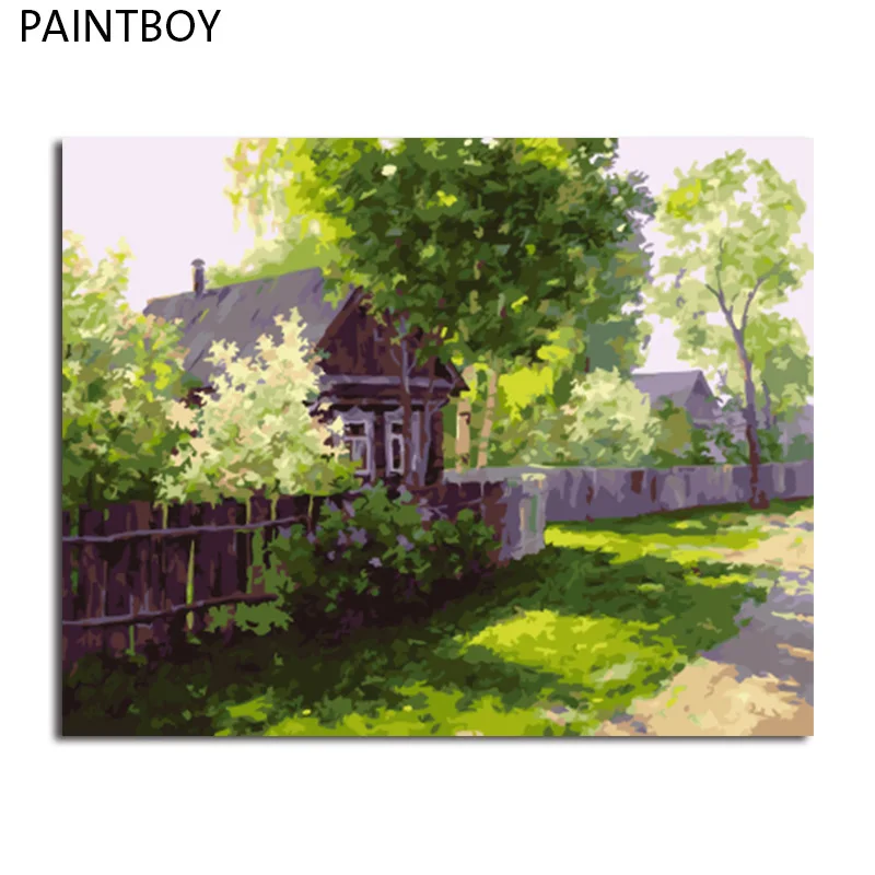PAINTBOY Landscape Framed Pictures Painting By Numbers and Calligraphy DIY Coloring on Canvas | Дом и сад