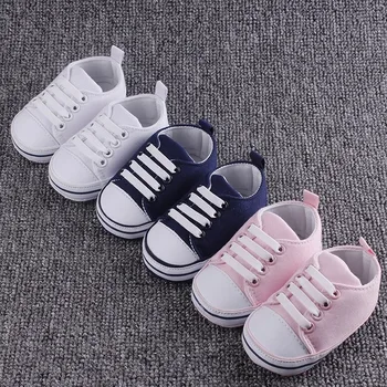 

Baby Boys Girls Solid Non-Slip First Walkers Kids Toddlers Flat Shoes Newborn Cotton Prewalker