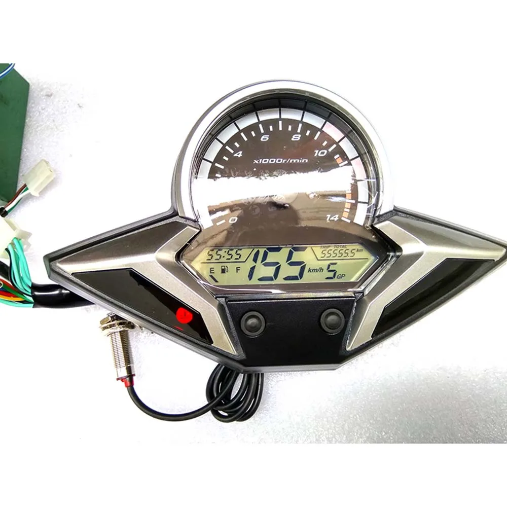 Motorcycle Lcd Digital Speedometer Odometer 7 Color Backlight