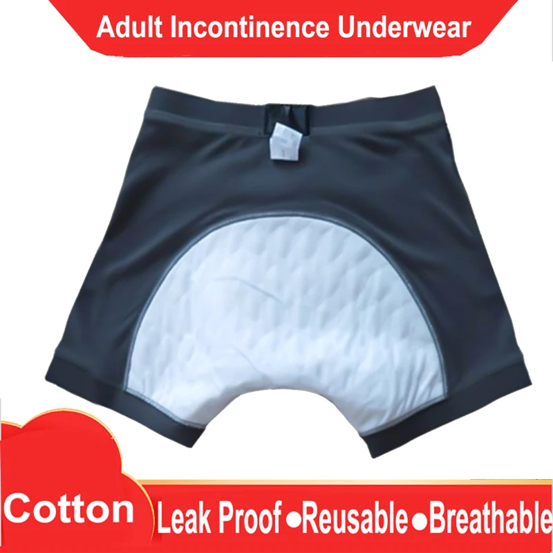 Men Elderly lncontinence Boxer Underwear Washable Male Adult Cloth Diaper Leak Proof Breathable Reusable Teenagers Non Dsposable | Мать и
