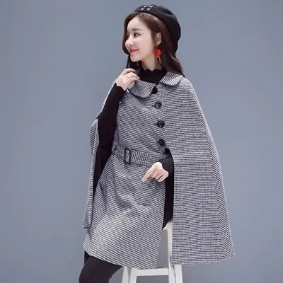 Black and White Женское осеннее пальто, новинка, платье для свадьбы, вечеринки, дня рождения, модное зимнее женское пальто средней длины, шаль SS482 - Цвет: Black and White