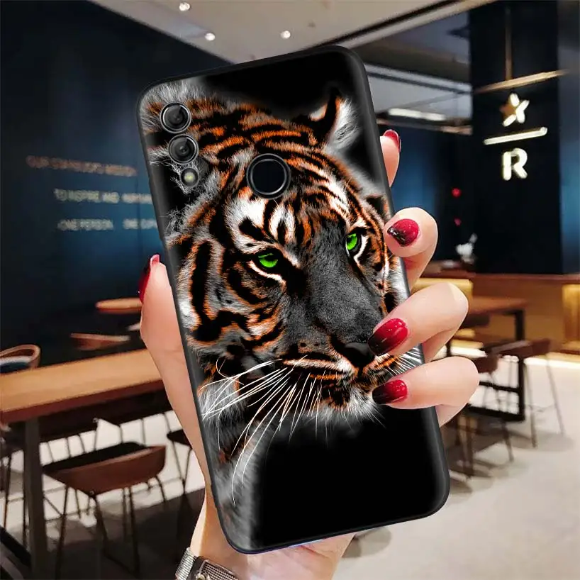 Абстрактный тигра на Луне черный чехол для huawei Y9 Y5 Y6 Y7 Honor 10 9 Lite 9X8X8 S 8A фотоаппаратов моментальной печати 7S 7A 10i 20i V20 чехол для телефона Capa - Цвет: BD001-3