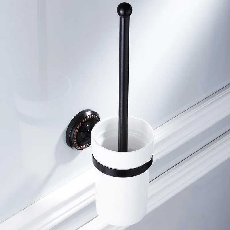 

Black And White with Pattern Kitchen Hardware Accessories American-Style Toilet Black Bronze Toilet Brush Toilet Cleaning Brush