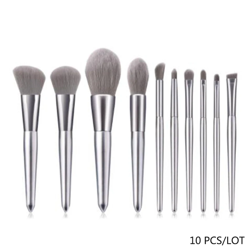 10pcs SEXYSHEEP 8/10 шт./партия набор кистей для макияжа для смешивания теней для век подводка для глаз для бровей и ресниц кисти для макияжа стиль - Handle Color: 10pcs