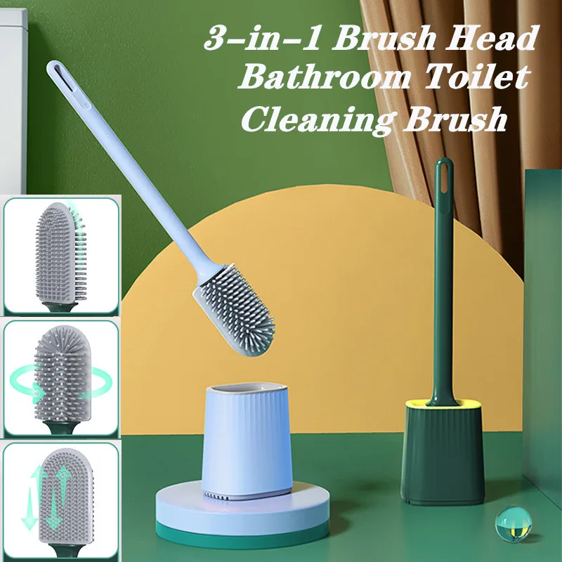 3 In 1 Toilet Brush, Multifunctional Silicone Toilet Brush And