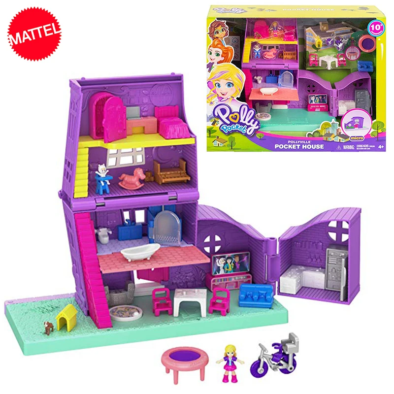 

Original Polly Pocket Surprise Birthday Party Hidden World Kid Mini Scene Store Box Toys Girls Gift Doll Accessories Juguetes