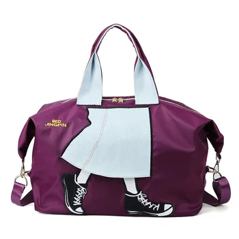 

2019 brand girls print sports gym bag women fitness black female travel shoulder bag for Women Waterproof Travel Bag Oxford B053