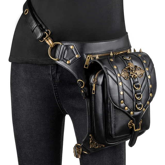 Vintage Steampunk leather Steam Punk Retro Rock Gothic Retro Cosplay  Battlegrounds Waist Bags Packs Victorian Women Men leg bag - AliExpress