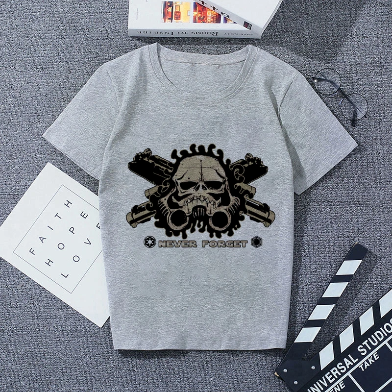 397176 Print Tshirt Gray Casual Streetwear Vogue T-shirts |